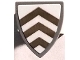 Part No: 3846pb076 Name: Minifigure, Shield Triangular Short with 3 Dark Tan Chevrons on White Background Pattern (Sticker) - Set 76440 Part No: 3846pb076 Name: Minifigure, Shield Triangular Short with 3 Dark Tan Chevrons on White Background Pattern (Sticker) - Set 76440