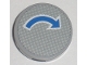 Part No: 4150pb038  Name: Tile, Round 2 x 2 with Blue Curved Arrow with White Outline Pattern (Sticker) - Set 7990