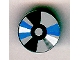 Part No: 4150px35  Name: Tile, Round 2 x 2 with CD White, Black / Dark Gray, Gray, Blue Sectors Pattern (Compact Disk)
