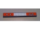 Part No: 4162pb078  Name: Tile 1 x 8 with Silver Tread Plate and White Arrows on Orange Background Pattern (Sticker) - Set 8292