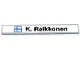 Lot ID: 390182970  Part No: 4162pb286  Name: Tile 1 x 8 with Finnish Flag and Black 'K. Raikkonen' Pattern (Sticker) - Set 8144-2