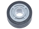 Lego part: Wheel 11mm D. x 8mm with Center Groove with Black Tire 14mm D. x 6mm Solid Smooth (42610 / 50945)