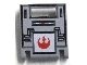 Part No: 4346px4  Name: Container, Box 2 x 2 x 2 Door with Slot with Red SW Rebel Alliance Symbol Pattern