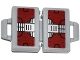 Part No: 4449pb04  Name: Minifigure, Utensil Briefcase with Dark Red and Silver Metal Plates Pattern on Both Sides (Stickers) - Set 76007