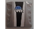 Part No: 44675pb013  Name: Slope, Curved 2 x 2 with 3 Side Ports Recessed with Globe and White 'WR' World Racers Logo and Black Stripe Pattern (Sticker) - Set 8863