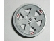 Part No: 44772pb01  Name: Wheel 56mm D. x 34mm Technic Racing Medium, 3 Pin Holes with 3 Red 'BBS' Pattern (Stickers) - Set 8386