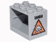 Part No: 4532bpb02R  Name: Container, Cupboard 2 x 3 x 2 - Hollow Studs with White Skull and Crossbones in Orange Triangle and Black 'DANGER' Pattern Right Side (Sticker) - Set 76050