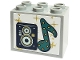 Part No: 4532bpb07  Name: Container, Cupboard 2 x 3 x 2 - Hollow Studs with Speaker and Dark Turquoise Music Note with Gold Dots and Stars Pattern (Sticker) - Set 41449