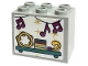 Part No: 4532bpb08  Name: Container, Cupboard 2 x 3 x 2 - Hollow Studs with Magenta Music Notes, Gold Stars and Tambourine Ring on Shelf Pattern (Sticker) - Set 41449