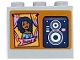 Part No: 4532bpb12  Name: Container, Cupboard 2 x 3 x 2 - Hollow Studs with Dark Blue Speaker and Taped Poster with Friends Minifigure and 'Friday' Pattern (Sticker) - Set 41682