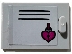 Part No: 4533pb039  Name: Container, Cupboard 2 x 3 x 2 Door with Black Vent Lines, Locker, and Magenta Heart Padlock Pattern (Sticker) - Set 41372