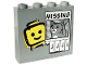 Part No: 49311pb017  Name: Brick 1 x 4 x 3 with Yellow Minifigure Head Graffiti, Black 'MISSING' and Light Bluish Gray Cat on Poster Pattern (Sticker) - Set 60319