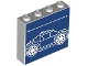 Part No: 49311pb028  Name: Brick 1 x 4 x 3 with White Lines Schematic of Car Stepped Back Window and Arrow on Dark Blue Background Pattern