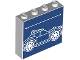 Lot ID: 386204189  Part No: 49311pb029  Name: Brick 1 x 4 x 3 with White Lines Schematic of Car Sloped Back Window and Arrow on Dark Blue Background Pattern
