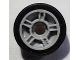 Part No: 50944c01  Name: Wheel 11mm D. x 6mm with 5 Spokes with Black Tire 14mm D. x 6mm Solid Smooth (50944 / 50945)