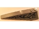 Part No: 50955pb062  Name: Wedge 10 x 3 Left with Black Cracks and Dark Bluish Gray Rocks Pattern (Sticker) - Set 71814