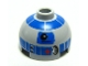 Part No: 553pb004  Name: Brick, Round 2 x 2 Dome Top with Blue Pattern (R2-D2)