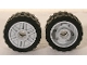 Part No: 55981c01  Name: Wheel 18mm D. x 14mm with Pin Hole, Fake Bolts and Shallow Spokes with Black Tire 24 x 14 Shallow Tread (55981 / 30648)