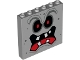 Part No: 59349pb070  Name: Panel 1 x 6 x 5 with Black Eyes with Red Pupils, Dark Bluish Gray Unibrow and Dots, Angry Open Mouth with Tongue and White Teeth Pattern (Super Mario Whomp Face)