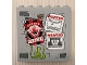 Part No: 59349pb158  Name: Panel 1 x 6 x 5 with Wall, 'WANTED' and 'GOTHAM CIRCUS' Pattern (Sticker) - Set 70921