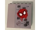 Part No: 59349pb208  Name: Panel 1 x 6 x 5 with Spider-Man Mask and 'PP+GS' in Heart Graffiti Pattern (Sticker) - Set 76057