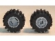 Part No: 6014bc03  Name: Wheel 11mm D. x 12mm, Hole Notched for Wheels Holder Pin with Black Tire Offset Tread Small Wide, Raised Groove (6014b / 60700)