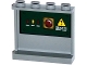 Part No: 60581pb056L  Name: Panel 1 x 4 x 3 with Side Supports - Hollow Studs with Switches, Red Light and Danger Sign on Dark Green Background Pattern on Inside (Sticker) - Set 70735