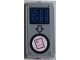 Part No: 60602pb13  Name: Glass for Window 1 x 2 x 3 with Blue Buttons, Black Arrow, and Dark Pink Ticket on White Circle Pattern (Sticker) - Set 70640