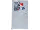 Part No: 60616pb106  Name: Door 1 x 4 x 6 with Stud Handle with Blue Avengers Logo and Flyer 'NEW EXHIBIT' and 'CAPTAIN AMERICA' Covering Red Exit Only Sign Pattern (Sticker) - Set 76269