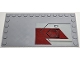 Part No: 6178pb054L  Name: Tile, Modified 6 x 12 with Studs on Edges with Dark Red Panel, Black and Dark Bluish Gray Armor Plate Outlines Pattern Model Left Side (Sticker) - Set 75362