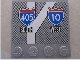 Part No: 6179pb027  Name: Tile, Modified 4 x 4 with Studs on Edge with Interstate Road Signs '405 SOUTH' and '10 WEST' Pattern (Sticker) - Sets 8147 / 8495