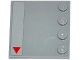 Part No: 6179pb093L  Name: Tile, Modified 4 x 4 with Studs on Edge with Small Red Triangle Pattern Model Left Side (Sticker) - Set 75082