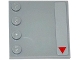 Part No: 6179pb093R  Name: Tile, Modified 4 x 4 with Studs on Edge with Small Red Triangle Pattern Model Right Side (Sticker) - Set 75082