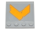 Part No: 6179pb129  Name: Tile, Modified 4 x 4 with Studs on Edge with Yellow Worn Chevron Pattern (Sticker) - Set 75171