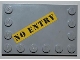 Part No: 6180pb046  Name: Tile, Modified 4 x 6 with Studs on Edges with Black 'NO ENTRY' on Yellow Background Pattern (Sticker) - Set 8199