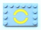 Part No: 6180pb070  Name: Tile, Modified 4 x 6 with Studs on Edges with Yellow SW Semicircles Pattern (Sticker) - Set 8098