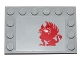 Part No: 6180pb080L  Name: Tile, Modified 4 x 6 with Studs on Edges with Red Gryphon Pattern Model Left Side (Sticker) - Set 75081