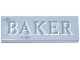Lego part: Tile 1 x 3 with Stone Cracks and White and Dark Bluish Gray 'BAKER' Pattern