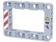 Part No: 64179pb004L  Name: Technic, Liftarm, Modified Frame Thick 5 x 7 Open Center with Red and White Danger Stripes and Black Exclamation Mark in Yellow Danger Triangle Pattern Model Left Side (Stickers) - Set 42146