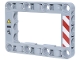Part No: 64179pb004R  Name: Technic, Liftarm, Modified Frame Thick 5 x 7 Open Center with Red and White Danger Stripes and Black Exclamation Mark in Yellow Danger Triangle Pattern Model Right Side (Stickers) - Set 42146