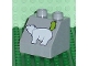 Part No: 6474pb15  Name: Duplo, Brick 2 x 2 x 1 1/2 Slope 45 with Lime Greenland Map and White Polar Bear Pattern