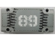 Part No: 64782pb041  Name: Technic, Panel Plate 5 x 11 x 1 with White '89' and Dark Bluish Gray Tread Marks Pattern (Sticker) - Set 42076