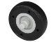 Part No: 65630pb01  Name: Wheel Small with Stub Axles with Molded Black Hard Rubber Tire Pattern