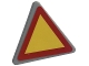 Part No: 65676pb008  Name: Road Sign 2 x 2 Triangle with Open O Clip with Yellow Triangle with Red Border Pattern (Sticker) - Set 42136