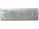 Part No: 69729pb076  Name: Tile 2 x 6 with White 'Disney 100' on Silver Background Pattern