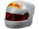 Part No: 7071pb03  Name: Minifigure, Headgear Helmet Formula 1 with Molded Trans-Red Visor and Printed Red and Yellow Red Bull Logo Pattern