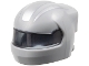 Part No: 7071pb20  Name: Minifigure, Headgear Helmet Formula 1 with Molded Trans-Black Visor and Printed Silver Stripes Pattern