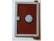 Part No: 73435c04pb01  Name: Door 1 x 4 x 5 Right with Reddish Brown Glass with Porthole Pattern (Sticker) - Set 4981