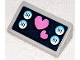 Part No: 85984pb323  Name: Slope 30 1 x 2 x 2/3 with Dark Pink Hearts and White Buttons on Dark Blue Background Pattern (Sticker) - Set 41347
