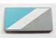Part No: 87079pb0028L  Name: Tile 2 x 4 with Maersk Blue Triangle and White Diagonal Stripe Pattern Model Left Side (Sticker) - Set 10219